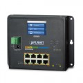 PLANET WGS-5225-8P2SV Industrial L2+ 8-Port 10/100/1000T 802.3at PoE + 2-Port 100/1000X SFP Wall-mount Managed Switch with LCD touch screen